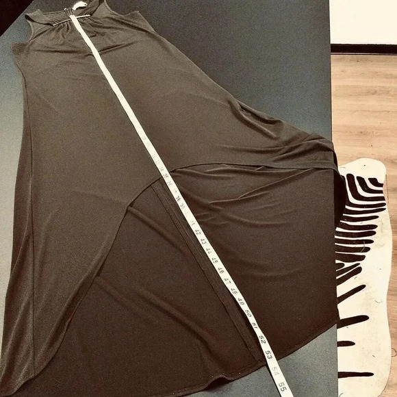 Michael Kors Womens Small High Low Maxi Dress Brown Sleeveless Stretch Flowy - Picture 8 of 11